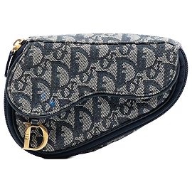 Pochette Saddle in tela Blue Diorissimo