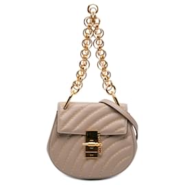 Borsa Drew Bijou in pelle marrone con borchie Chloé