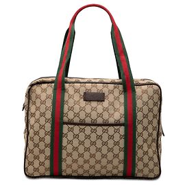 Borsa Business Gucci in tela GG beige con Web