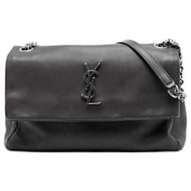 Saint Laurent Borsa a tracolla West Hollywood in pelle granulata grigia
