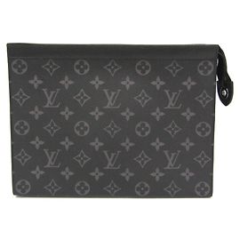 Louis Vuitton Monogram Eclipse Pochette Voyage MM Clutch Bag