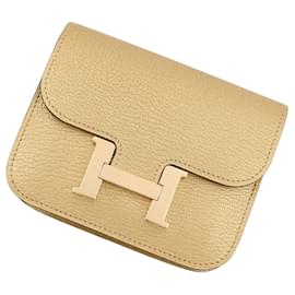Hermes Constance Doré Champagne Chevre Monedero - Hermès