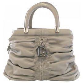 Borsa in pelle grigia Christian Dior