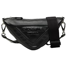 Borsa a tracolla con placca logo Triangle Prada