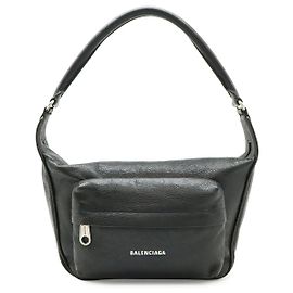 Bolso de hombro de cuero Balenciaga RAVER MEDIU Logo Print