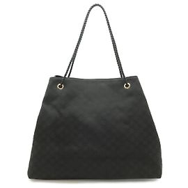 Gucci Nylon-Leder GG Tote Bag Schwarz
