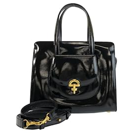 Céline Borsa 2way in vernice nera vintage Celine