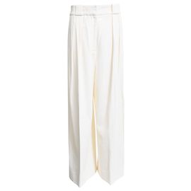 Khaite Plisierter Wide-Leg-Hosen aus weißer Viskose