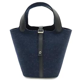 Bolso Tote de Fieltro y Cuero Hermès Picotin Lock