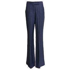 Calças flare caneladas em viscose azul marinho Gabriela Hearst