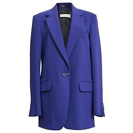 Blazer à boutonnage simple Dries Van Noten en bleu polyester