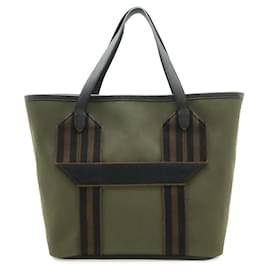 Hermes PURSANGLE 35 Canvas Leather Tote Bag - Hermès