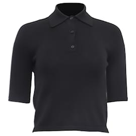 S Max Mara Gemma Poloshirt aus schwarzer Wolle