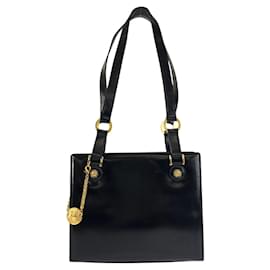Bolso Tote de hombro Versace Sunburst en esmalte negro