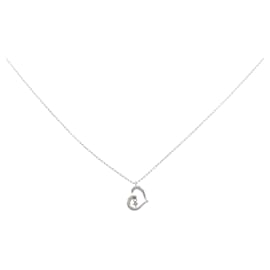 Autre Marque Collana a Cuore in Diamanti e Oro Bianco K10