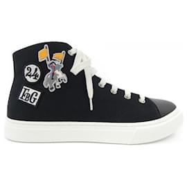 Hermès Sneakers in tela di cotone e pelle di vitello Hermes