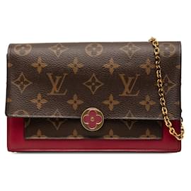 Louis Vuitton Monogram Portefeuille Floral Chain Wallet Shoulder Bag