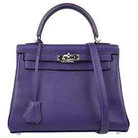 Hermès Hermes Kelly Purple Epsom con Hardware Palladium 25