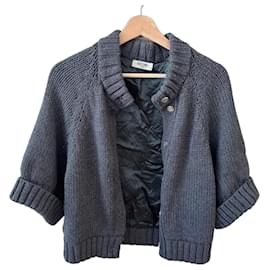 Moschino Cardigan corto in lana grigia