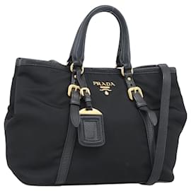 Borsa PRADA Nylon 2way Nera Oro Auth 187512V