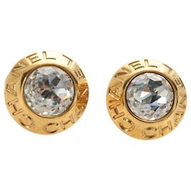 Orecchini CHANEL metallo Gold Tone CC Auth 180936M