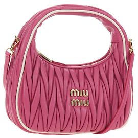Miu Miu Matelasse Wonder Handtasche aus Leder 2way Rosa Gold Auth 185334SM