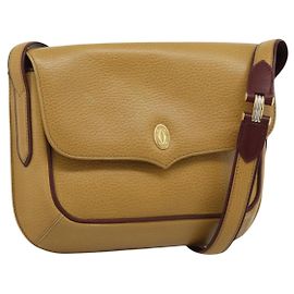 Borsa a Spalla CARTIER in Pelle Oro Giallo Auth 187380