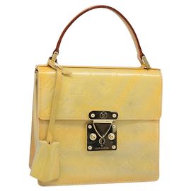 LOUIS VUITTON Monogram Vernis Spring Street Hand Bag Gris M91029 LV Auth 187663