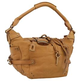 Chloé Bolso de Hombro Chloe Paddington de Cuero Marrón Oro Plata Auth 186824M