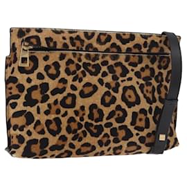 Borsa a tracolla LOEWE Harako Leather Brown Gold Auth 185738A
