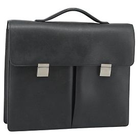 LOUIS VUITTON Taiga Serviette Kazan Business Bag Ardoise M30802 LV Auth 186558