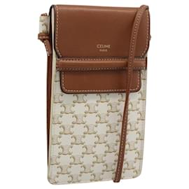 CELINE Triomphe Shoulder Pouch Bag PVC White Auth ka4775V - Céline