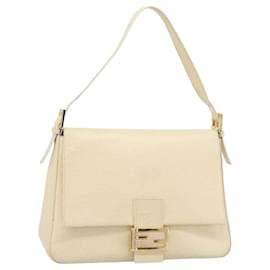 Bolso de Hombro FENDI Mamma Baguette de Cuero Marfil Oro Auténtico 186036SAM