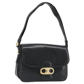 Céline Borsa a Spalla CELINE in Pelle Nera con Dettagli Oro Autentica 186015