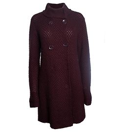 Costume National, cardigan de malha em borgonha