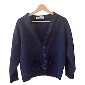 Burberrys Men's Purple Lambswool Cardigan