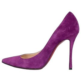 Décolleté a punta in scamosciato viola Christian Louboutin taglia 37.5 Usato