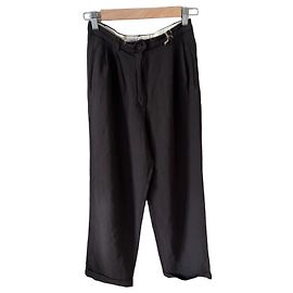 Emporio Armani Pantaloni in lana marrone scuro da uomo