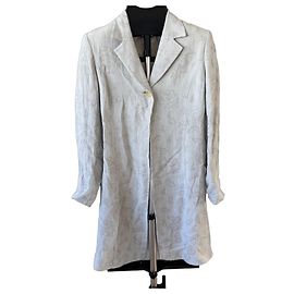 Pierre Cardin Paris Langer Blazer Hellgrau Jacquard Leinen