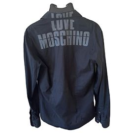 Camisa de algodón negra Love Moschino con detalle de logotipo