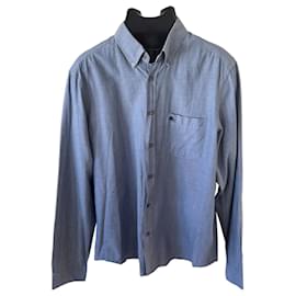 Camicia con bottoni in cotone blu da uomo Burberry Brit