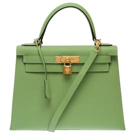 Hermès Bolsa HERMES Kelly 28 em Couro Verde - 103667