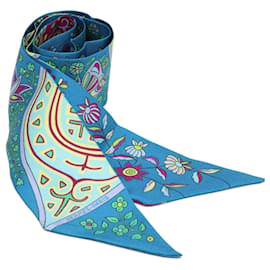 Hermes L'Arbre de Vie Twilly Schal in Blau - Hermès