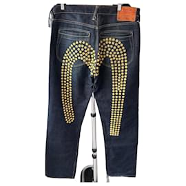 Jeans Evisu Heritage con motivo Seagull a punto giallo