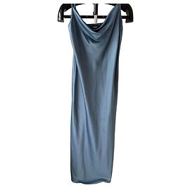 Vestido lencero de satén azul Max Mara Leisure