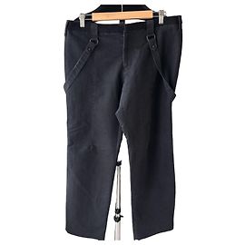 Pantalones Vintage Roberto Cavalli con Tirantes / Mujer L – W34 L30 / Sarga Negra