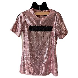 Abito con paillettes rosa e decorazioni nere John Richmond