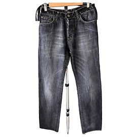 Versace Herren Jeans aus schwarzem gewaschenem Denim