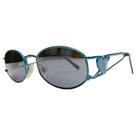 Fiorucci Occhiali da sole ovali vintage metallo blu - Autre Marque