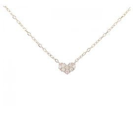 Autre Marque K10 Pink Gold Diamond Necklace